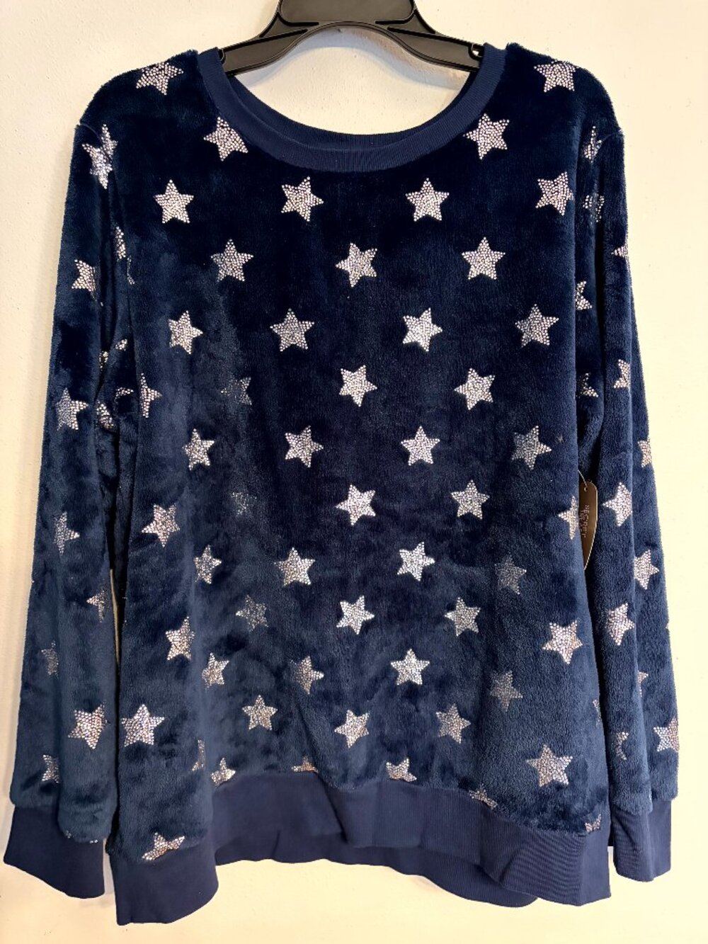 NWT Secret Treasures Women's Pajama Top Fleece Plus size 2X (18W-20W) Blue Stars